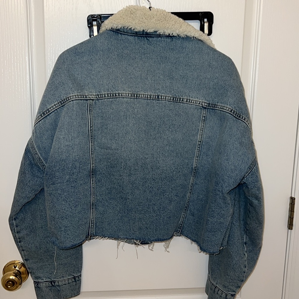 H&M shearling denim jacket M - Picture 7 of 7